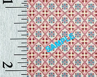 Quarter Scale, Half Scale and 1:144 Scale Miniature Geometric Dollhouse Wallpaper (40C)