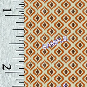 Quarter Scale, Half Scale and 1:144 Scale Miniature Geometric Dollhouse Wallpaper (28C)