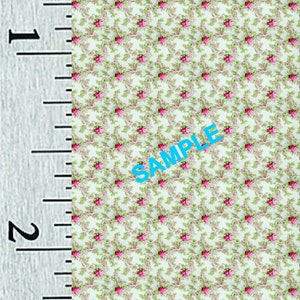 Quarter Scale, Half Scale and 1:144 Scale Miniature Floral Dollhouse Wallpaper (31B)