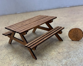 Quarter (1:24) scale Miniature Picnic Table Kit