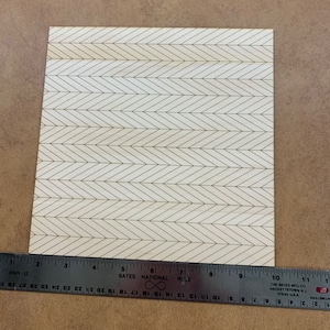 Demi-échelle (1:24) Plancher en bois Dollhouse - Chevron