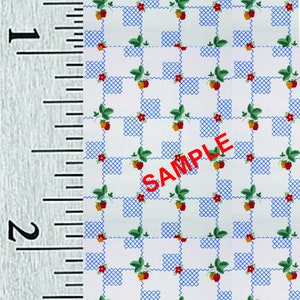 Quarter Scale, Half Scale and 1:144 Scale Miniature Retro  Dollhouse Wallpaper (67A)