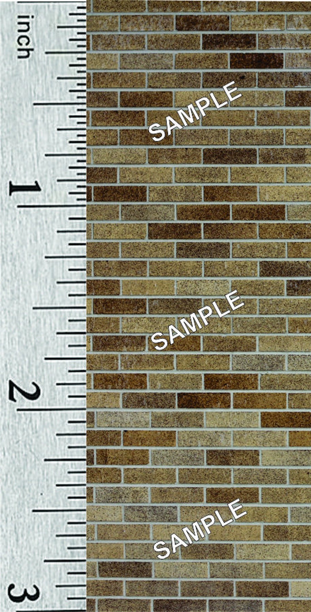 Quarter Scale or 1:144 Scale Miniature Dollhouse Brick Wallpaper (109B ...
