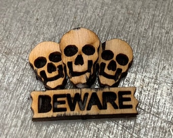 Miniature 1:12 scale "Beware" Halloween sign Kit