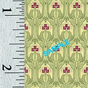 Quarter Scale, Half Scale and 1:144 Scale Miniature Art Deco Dollhouse Wallpaper (74B)