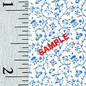 Quarter Scale, Half Scale and 1:144 Scale Miniature Floral Dollhouse Wallpaper (70A)