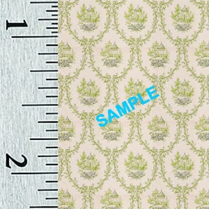Quarter Scale, Half Scale and 1:144 Scale Miniature Geometric Dollhouse Wallpaper (31A)