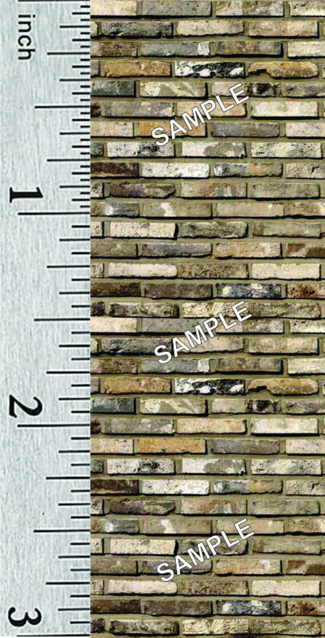 Quarter Scale or 1:144 Scale Miniature Dollhouse Brick Wallpaper (105B ...