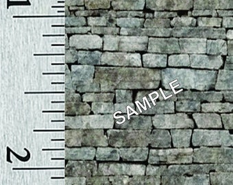 Quarter Scale or 1:144 Scale Miniature Dollhouse Stone Wallpaper (109C)