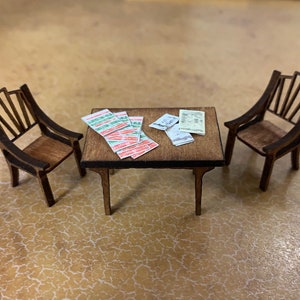 Miniature 1:48 scale Art Deco Table and Chairs KIT