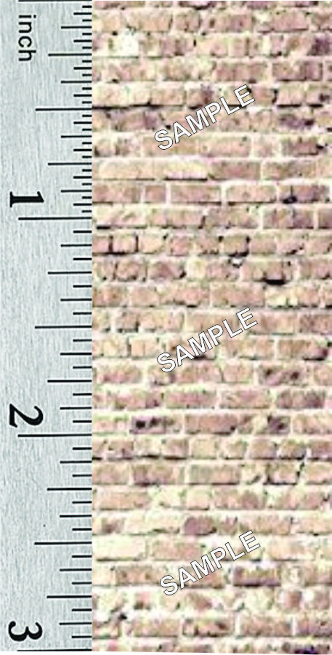 Quarter Scale or 1:144 Scale Miniature Dollhouse Brick Wallpaper (101A ...