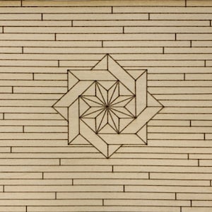 Quarter-scale (1:48) Dollhouse Wooden Flooring - Medallion 1
