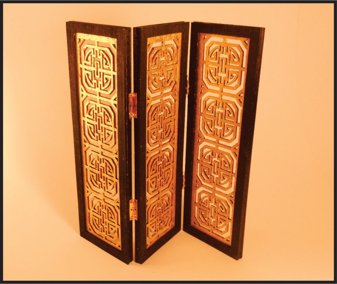 Miniature Ornate Folding Screen 3 KIT Etsy
