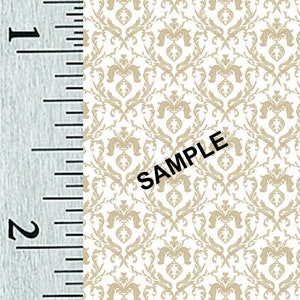 Quarter Scale, Half Scale and 1:144 Scale Miniature Patterned Dollhouse Wallpaper (45A)