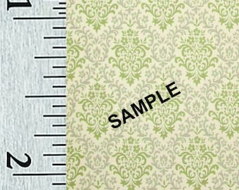 Quarter Scale, Half Scale and 1:144 Scale Miniature Damask Dollhouse Wallpaper (43B)