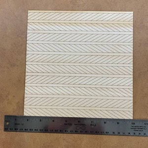 Half-scale (1:24) Dollhouse Wooden Flooring - Separated Chevron