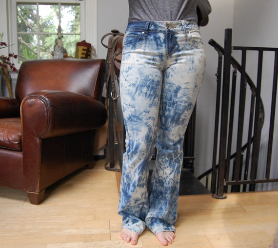 Hand Tie Dye Jeans Retro 3R Reverse 
