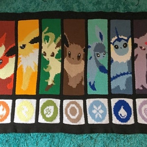 PATTERN ONLY Eeveelution Crochet Blanket image 1