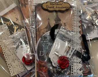 Gothic/Dark Academia Junk Journal Kit - Gothic-themed Paper/Stickers/Scrapbook Ephemera - Halloween Craft Kit