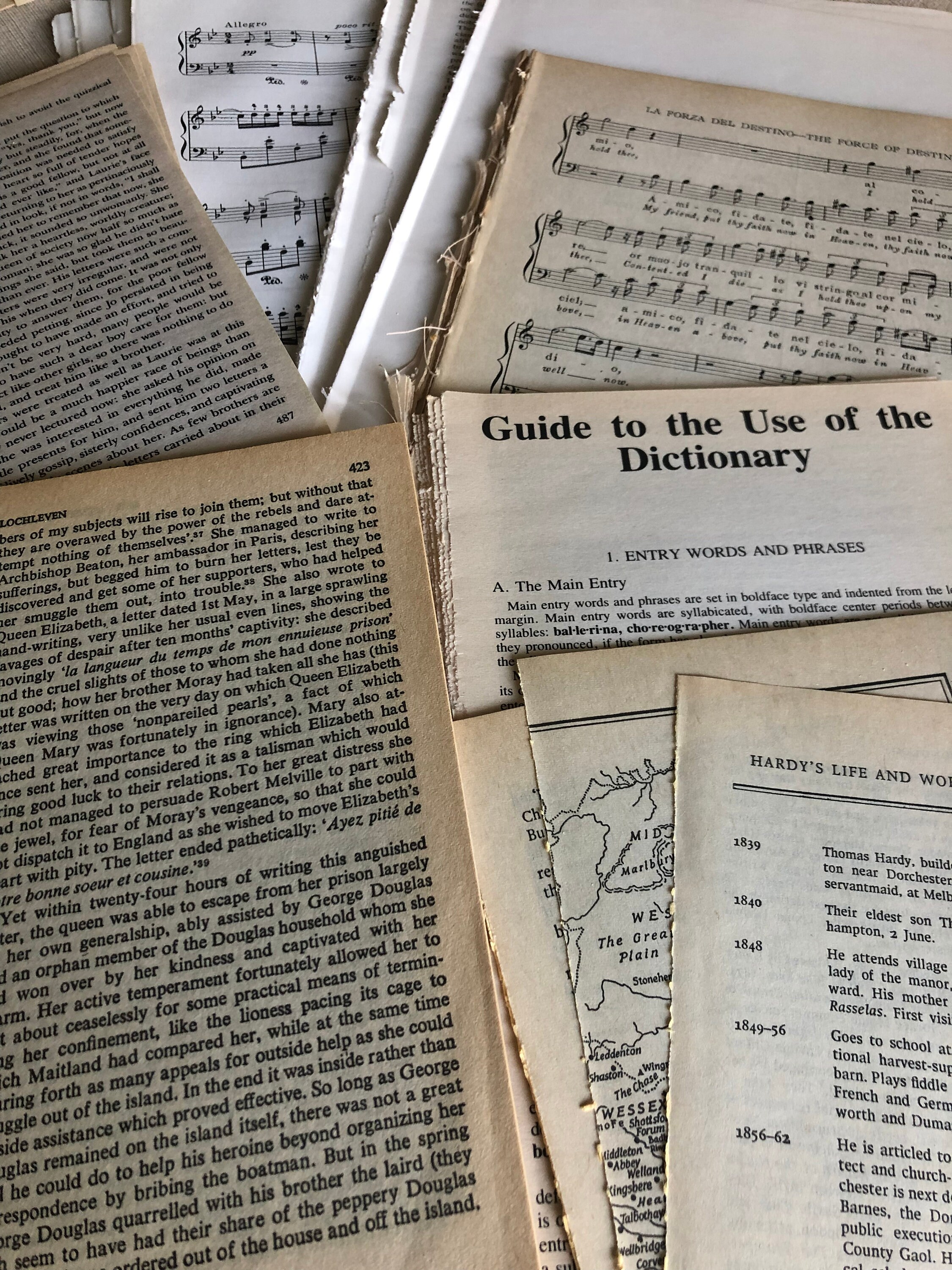 110 Pages - Vintage Book Paper Ephemera Pack, Junk Journal Kit, 1930s ...