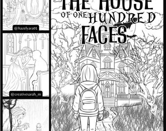 The House of One Hundred Faces - Coloring Book, Gothic Coloring Book, Spooky Indie Published Coloring Book