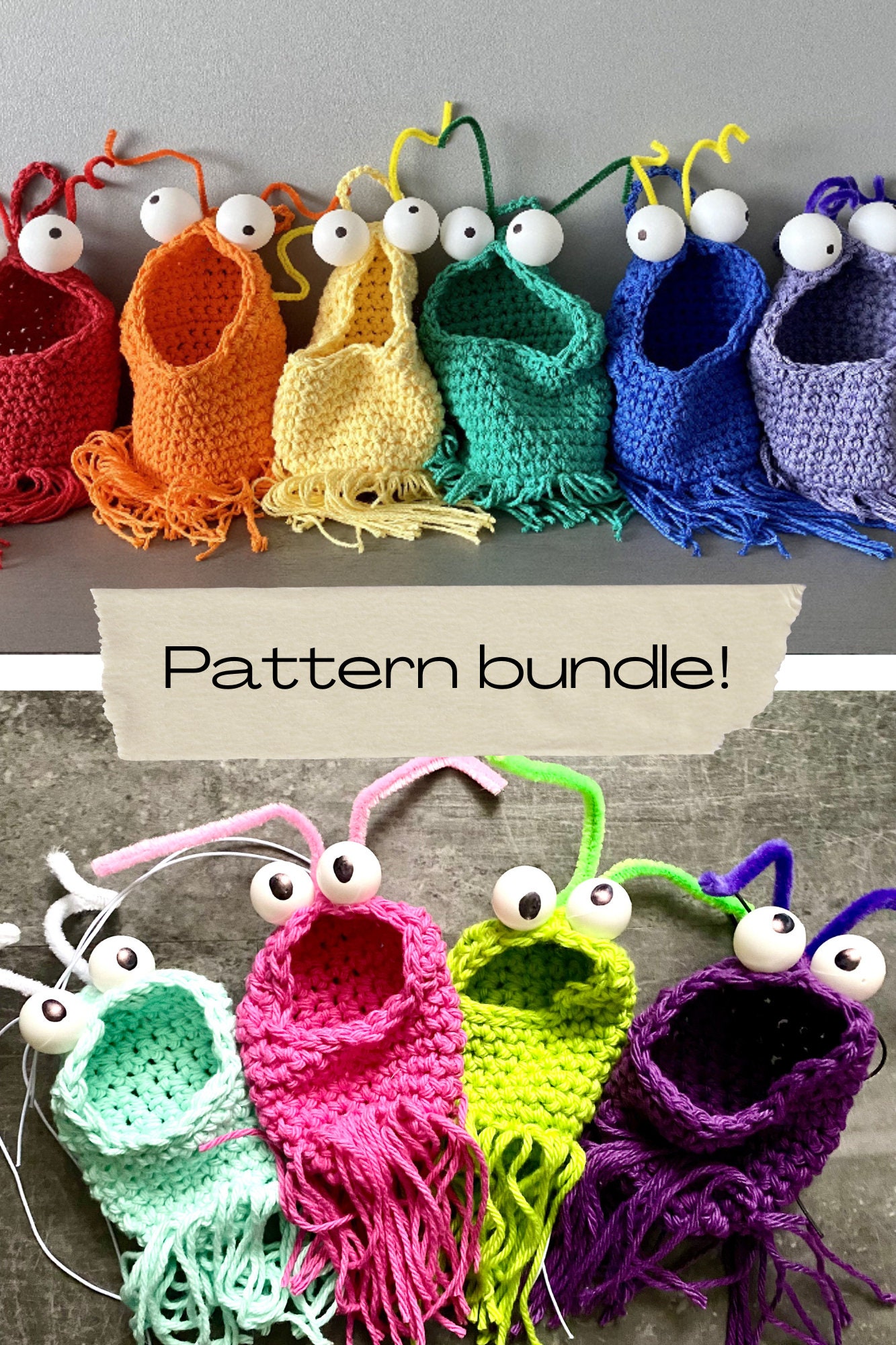 Crochet Martian Plant Hanger Pattern Bundle: Yip Yips Inspired