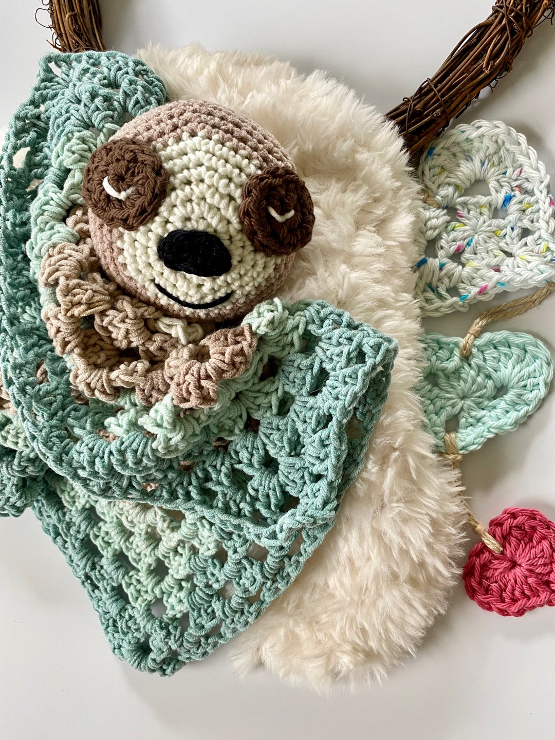 Crochet Sloth Baby Lovie: Handmade Security Blanket - Etsy