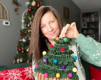 Christmas tree hat pattern, Christmas hat, tree hat, Christmas beanie, tree hat pattern