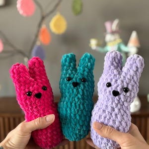 Crochet Peep bunny, marshmallow bunny, crochet bunny, easter rabbit crochet, amigurumi crocheted bunny, bunny stuffie