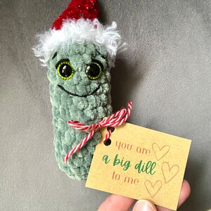 Emotional support pickle, Christmas stuffed pickle, dill pickle toy, squishy pickle, cucumber, big dill, crochet pickle, big deal