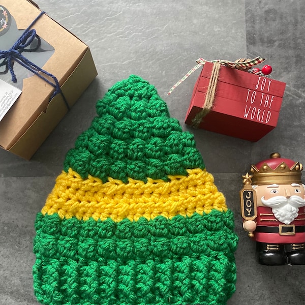 Buddy Elf Crochet Hat Pattern: Christmas Beanie (PDF Pattern)