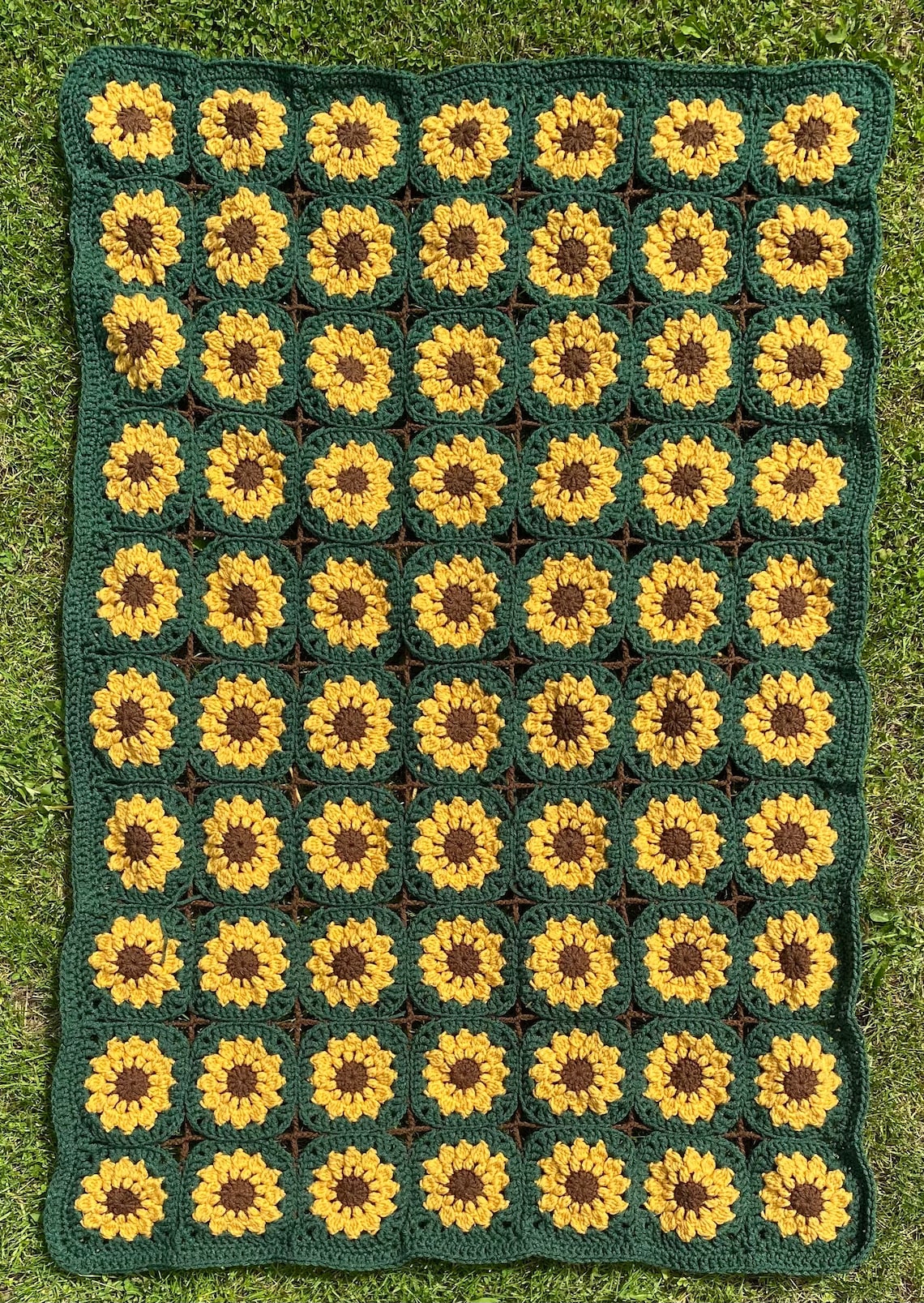 Sunflower Blanket Pattern Sunflower Throw Sunflower Afghan Etsy