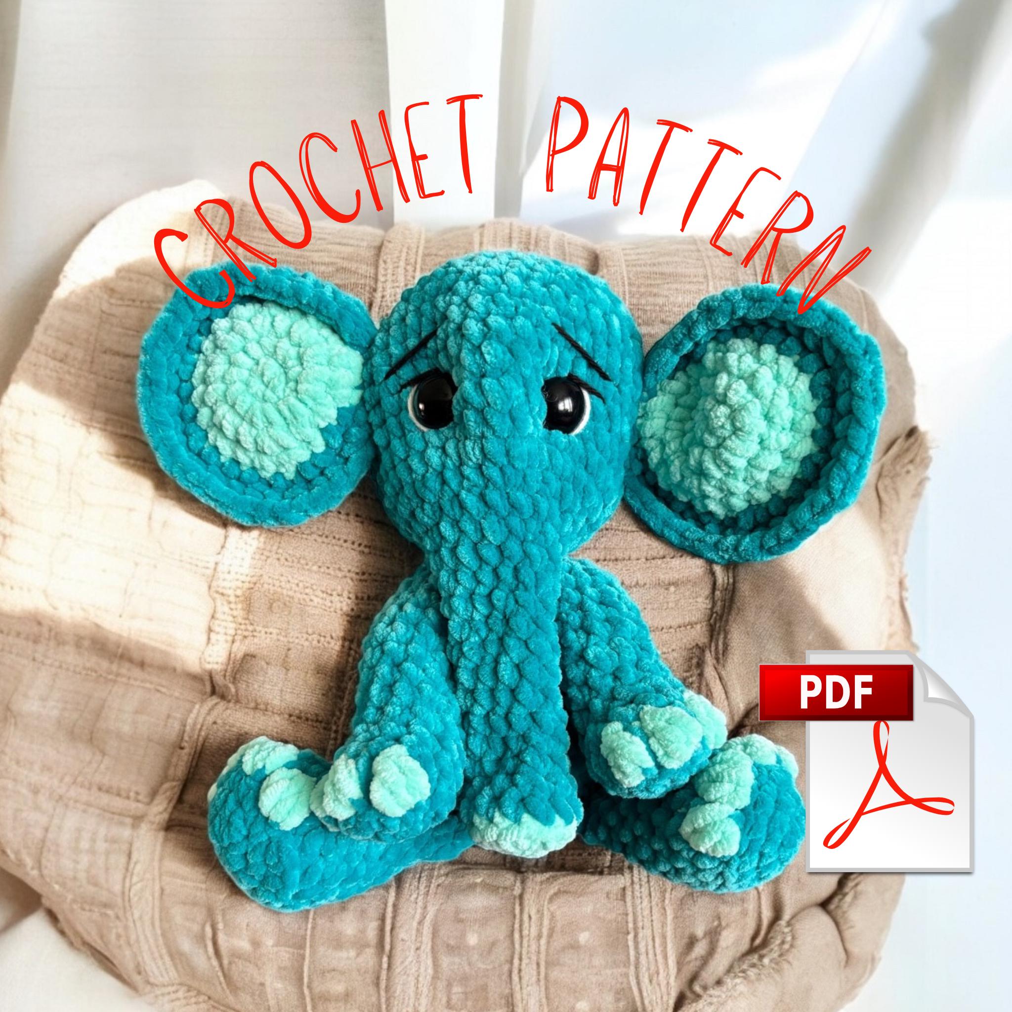 40 Elephant Crochet Patterns for Amigurumi, Plushies, Loveys, and Nursery Decor 34 Crochet Elephant Stuffed Toy Pattern: Chenille Elephant