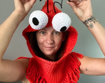 Crochet Martian Hoodie Pattern: Alien Monster Hat (Digital File)