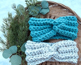 Chunky twisted ear warmer, crochet headband, crochet ear warmer, pattern only