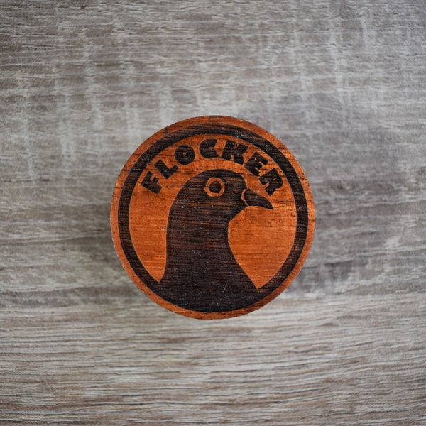 Pigeons Playing Ping Pong | Flocker | Natural | Wood Hat Pin | P4 | Funk | The Flock | Jam Band | Domefest | Festival Hat Pin | Laser Cut