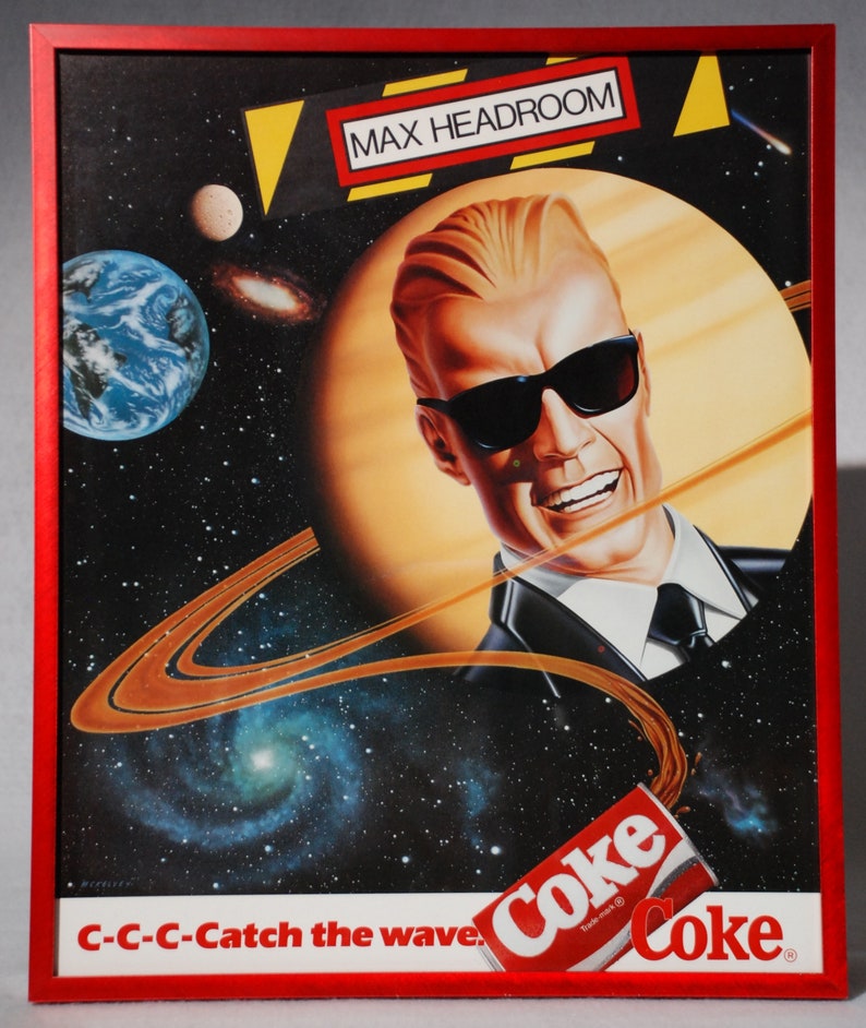 1986, Max Headroom Framed Posters for Coke Originals Your Choice