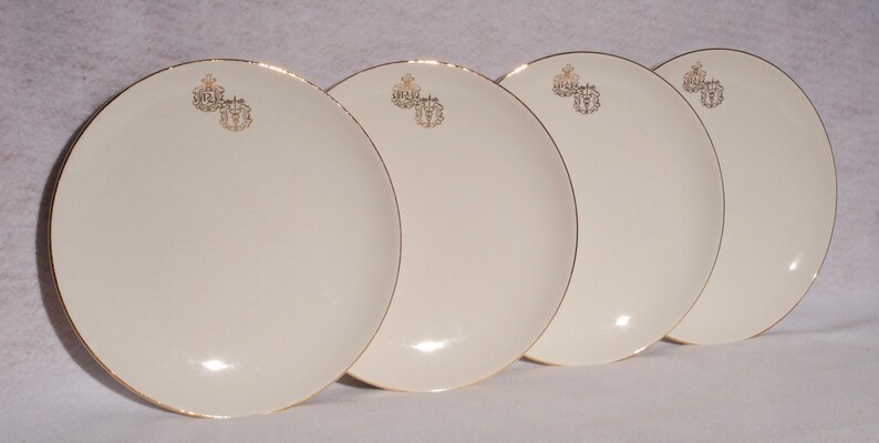 Hall China Plates With Gold PharmacistCaduceus Symbol and Trim 1960/'s Promotional Dinnerware.