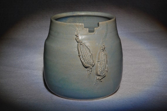 Gilstrap Southwest Aztec Corn Pot With Notched Rim Etsy