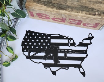 United States of America Metal Sign | 2nd Amendment | Patriotic