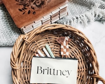 Personalized Canvas Toiletry Bag | Custom Makeup, Cosmetic Bag