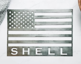 Custom Last Name American Flag Metal Sign | Patriotic Home Decor