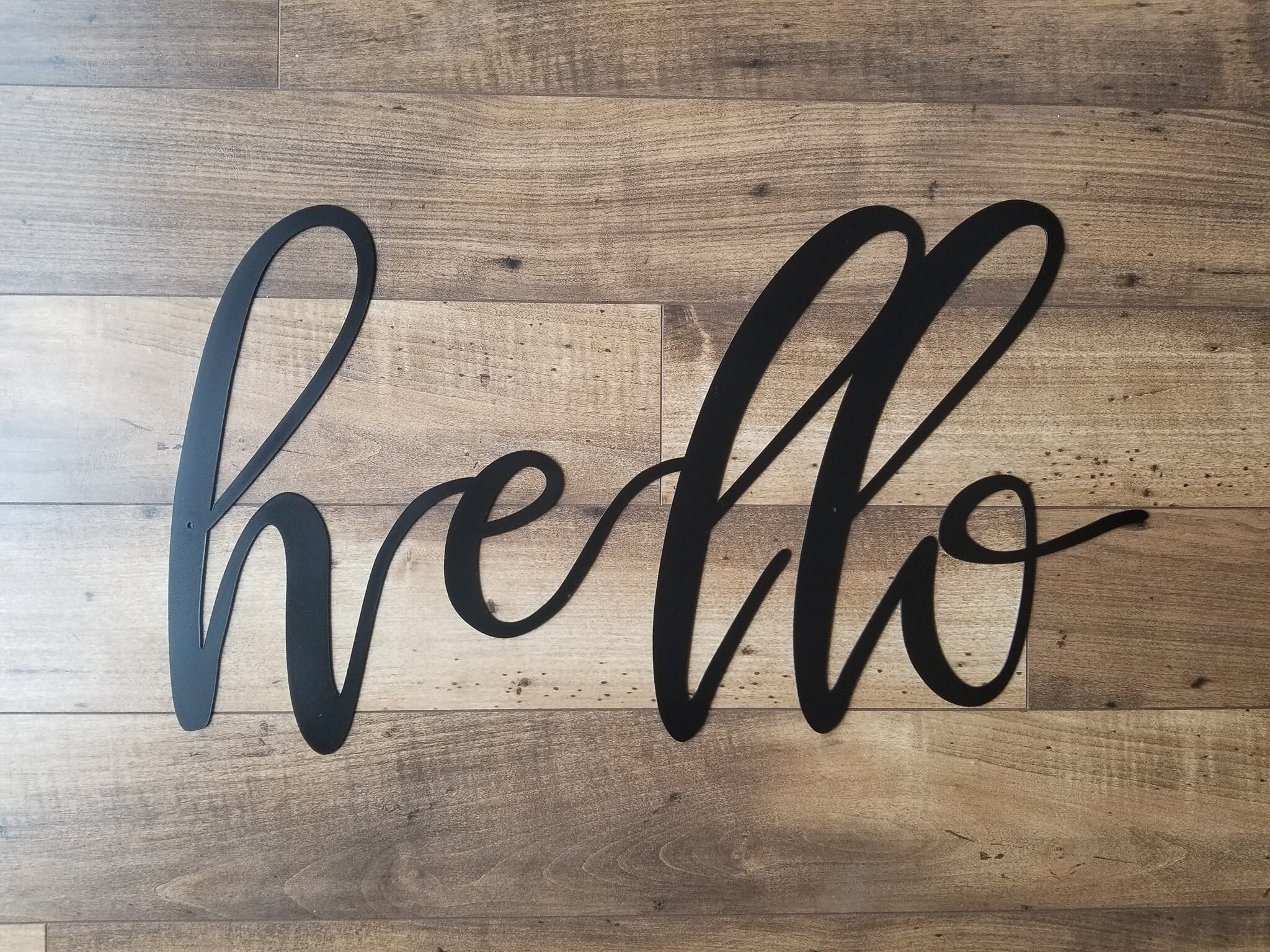 Hello Metal Wall Art Etsy