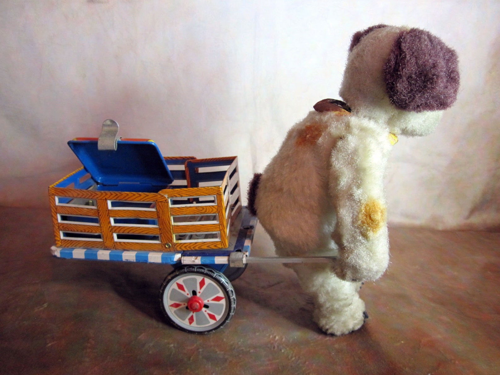 Antique Toy of Dog Pulling Luggage Cart | Etsy