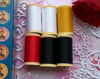 Creative pack of 6 Gloving waxed cotton thread - "classic" - Fil au chinois - Fil à gant