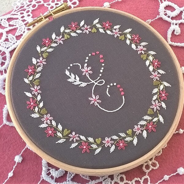 Hand Embroidery Initials Etsy