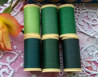 Creative pack of 6 Gloving waxed cotton thread - "vegetal" - Fil au chinois - Fil à gant