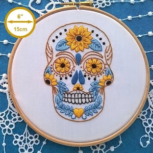 sugar skull hand embroidery kit