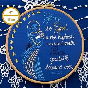 hand embroidery KIT - Gloria -  hand embroidery design -  beginner needlepoint kit - modern embroidery - Christian  Embroidery kit