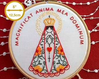 Kit de broderie traditionnelle - Vierge Marie - Magnificat  Anima  Mea Dominum - kit de broderie chrétienne -